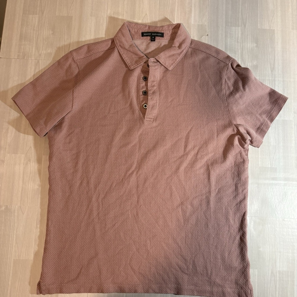 Robert Barakett Men's size M Creston Micropattern Jacquard Polo Shirt